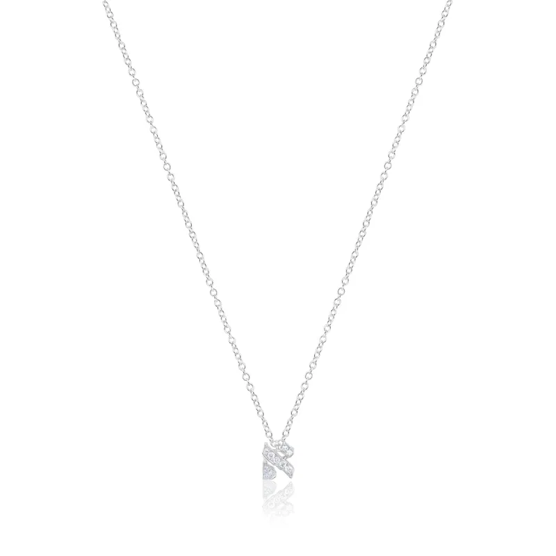 Gold and Diamond Hebrew Initial Necklace sold by Meira T