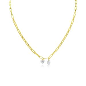 Chunky Chain Heart and Tear Drop Diamond Charms sold by Meira T