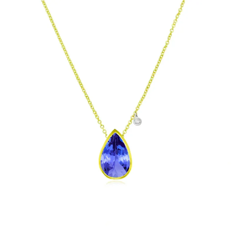 December Birthstone | Tanzanite Pear Necklace sold by Meira T