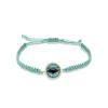 Brown Diamond and Blue Eye Light Blue Chord Bracelet sold by Meira T