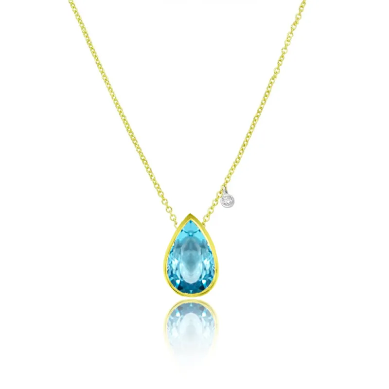 Blue Topaz Pear Necklace sold by Meira T