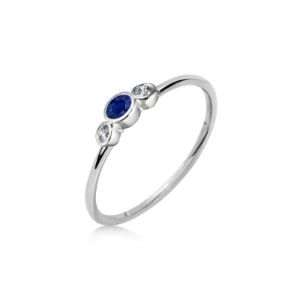 White Gold Diamond and Blue Sapphire Band sold by Meira T