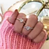 White Gold Diamond Baguette Heart Ring sold by Meira T