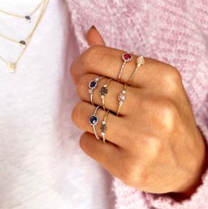 White Gold Diamond and Blue Sapphire Band sold by Meira T