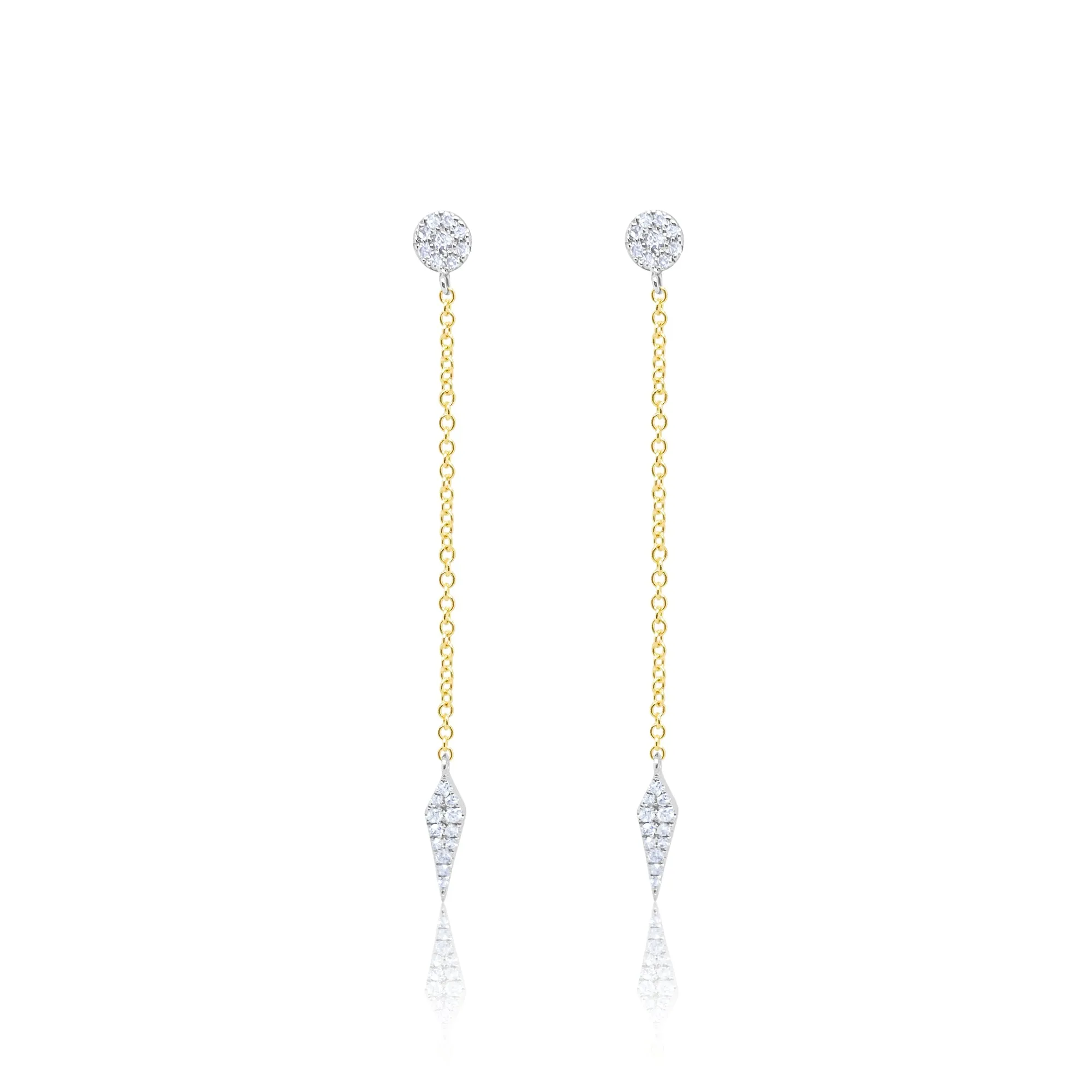 Yellow Gold and Diamond Drop Earring sold by Meira T