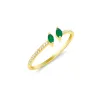 Yellow Gold Diamond Emerald Open Ring sold by Meira T
