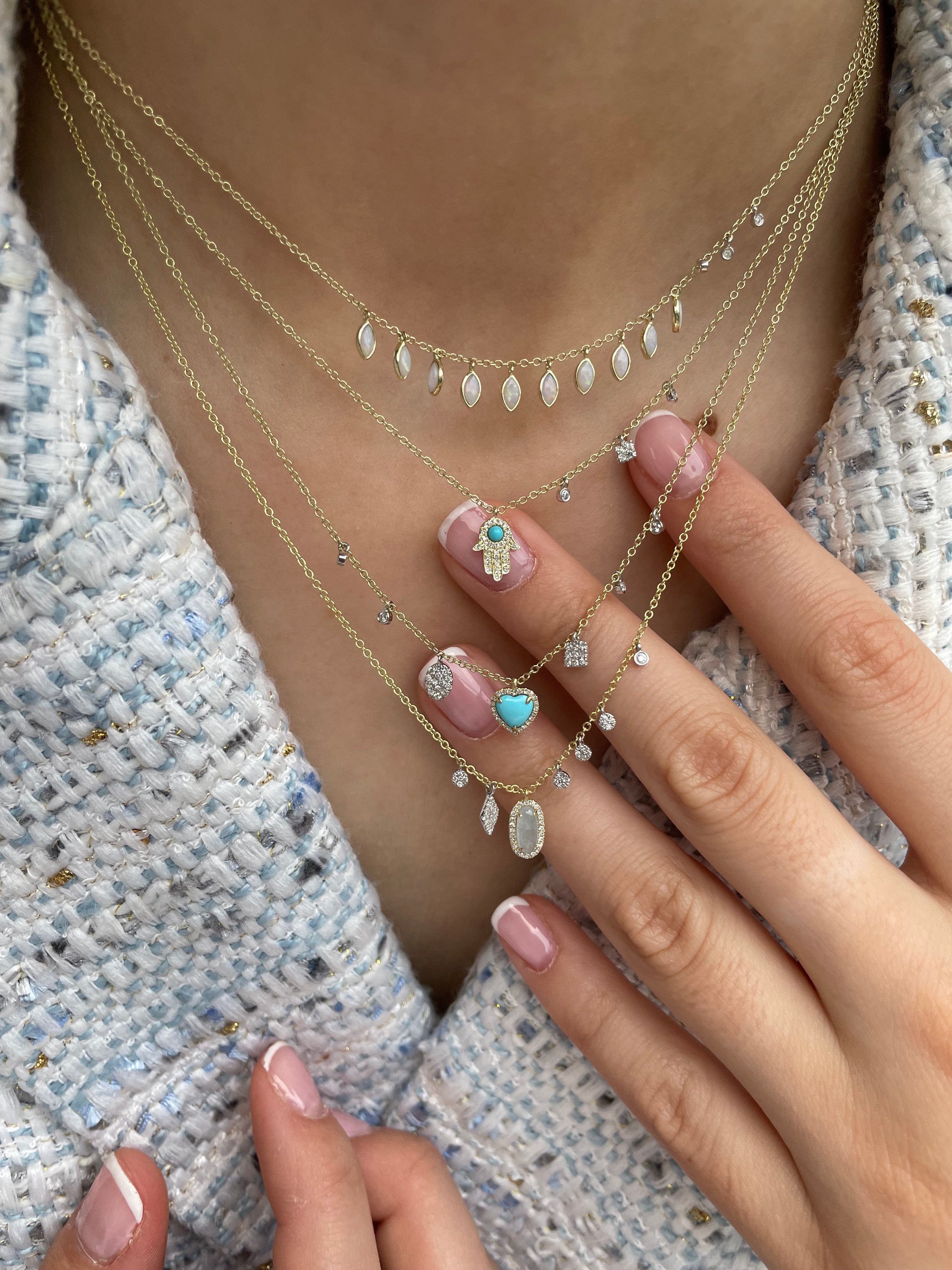 Turquoise Hamsa Necklace sold by Meira T product image thumbnail 2