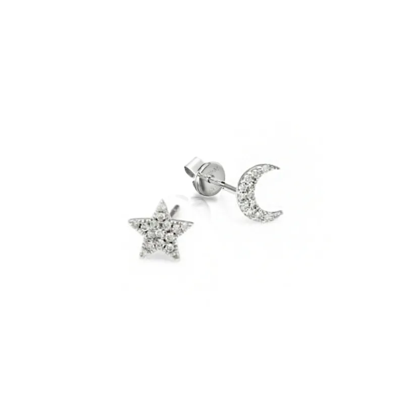 Mini Moon and Star Studs sold by Meira T