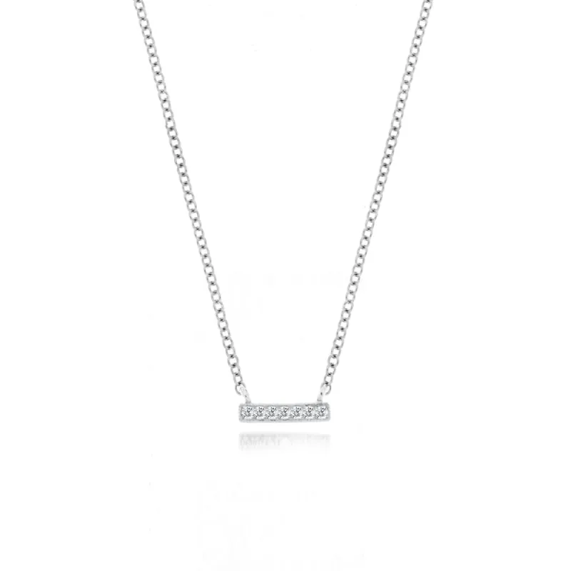 White Mini Diamond Bar Necklace sold by Meira T