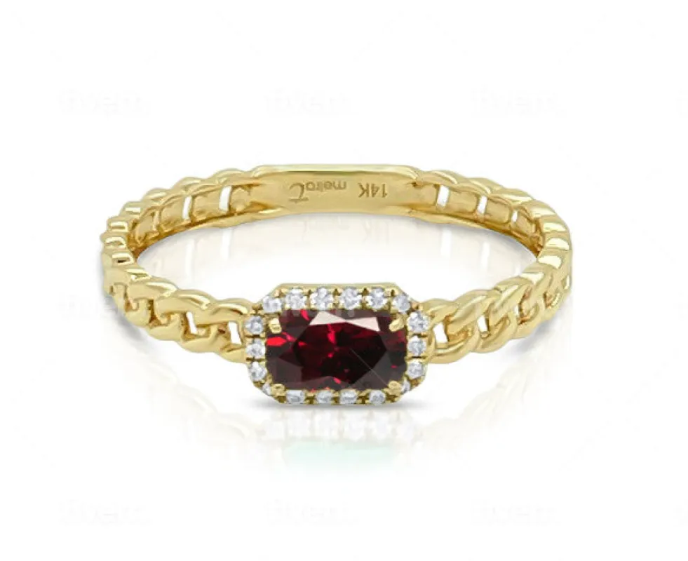 January Yellow Gold And Garnet Birthstone Ring sold by Meira T