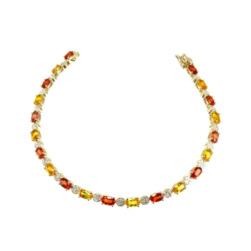 Yellow Gold with Yellow and Orange Sapphires Bracelet sold by Meira T