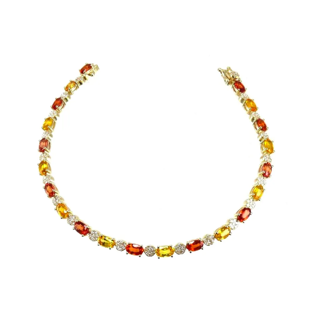 Yellow Gold with Yellow and Orange Sapphires Bracelet sold by Meira T