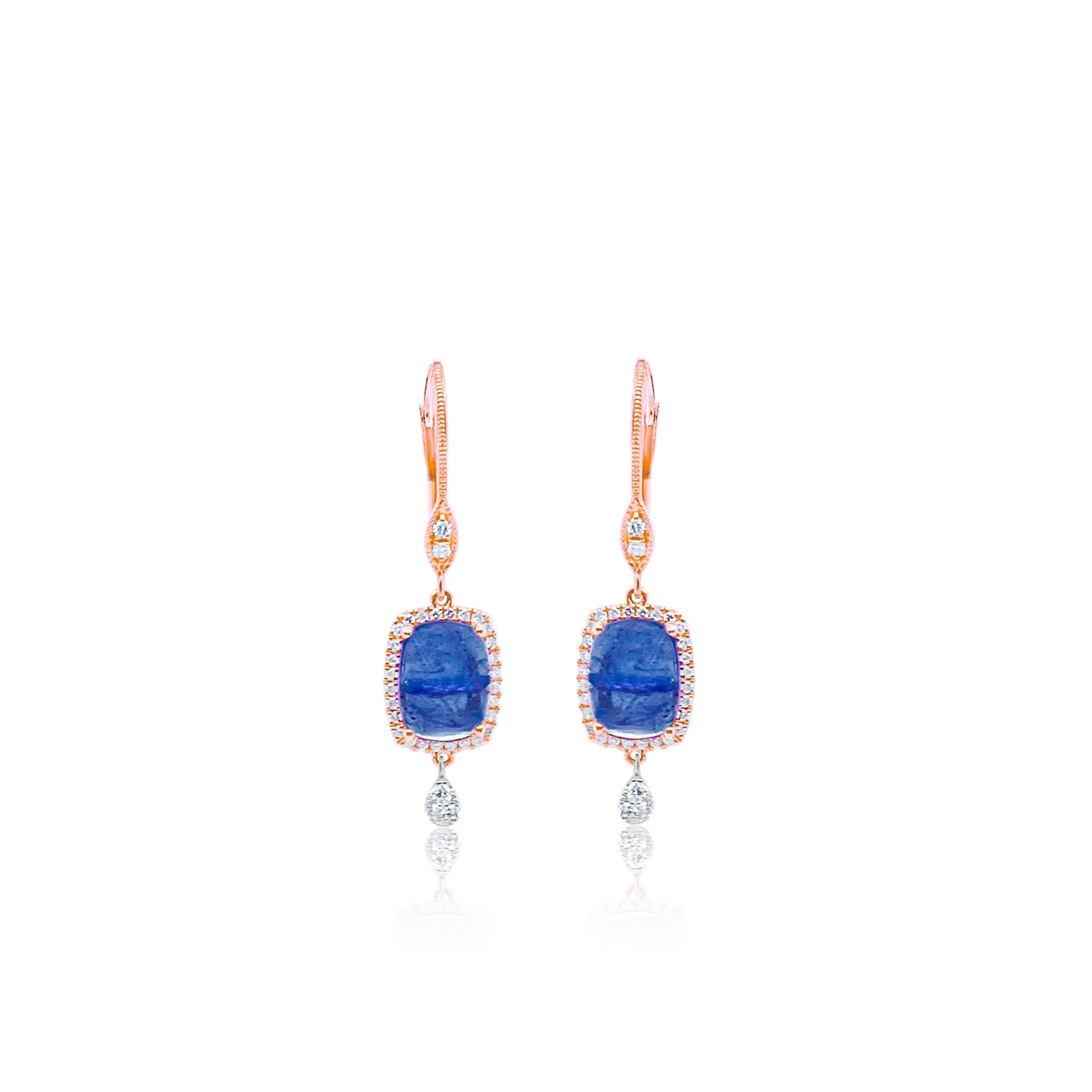 Rose Gold Tanzanite Drop Earrings sold by Meira T