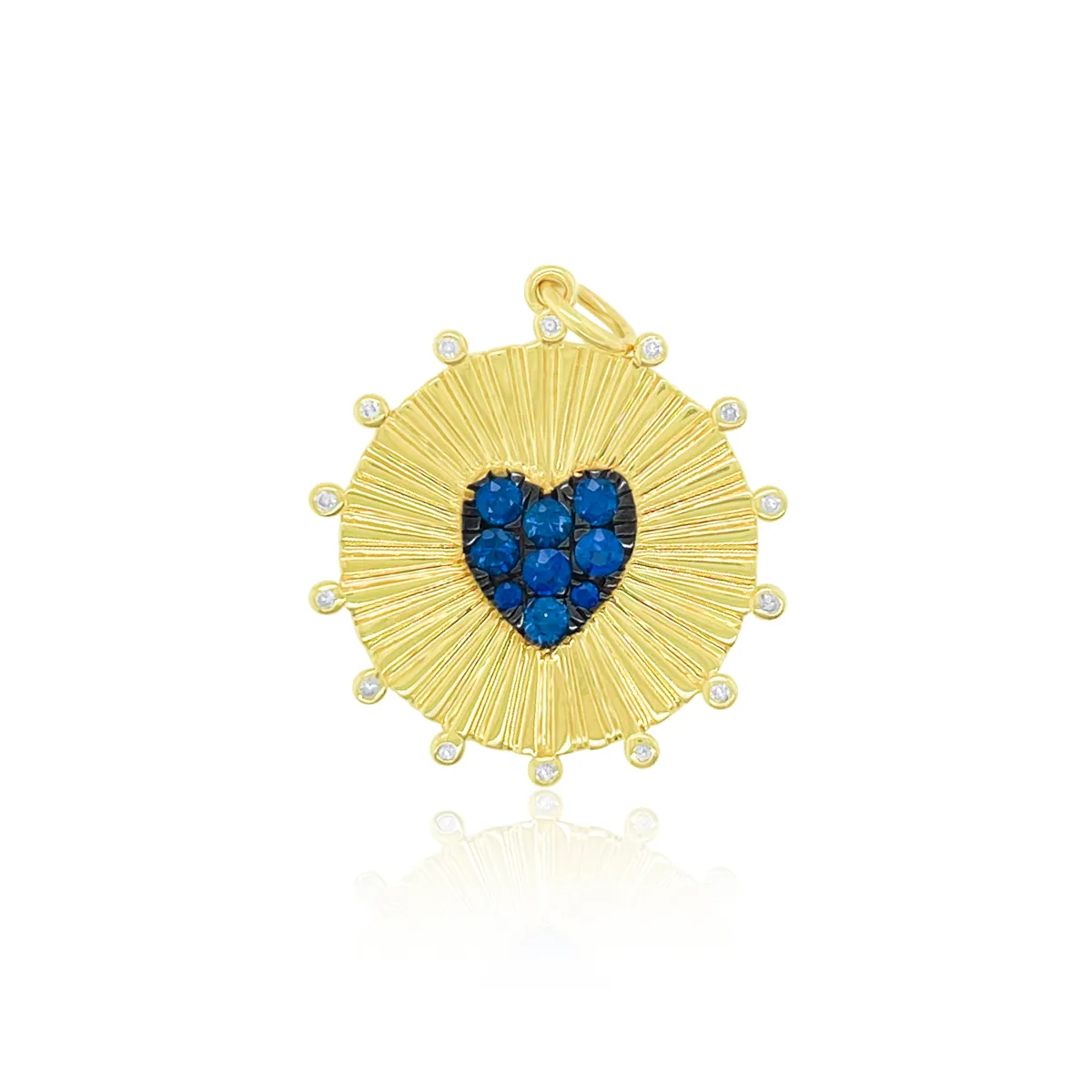 Yellow Gold and Sapphire Heart Medallion sold by Meira T
