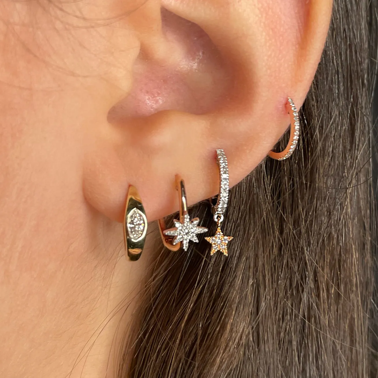 Diamond Star Hoops sold by Meira T product image thumbnail 2