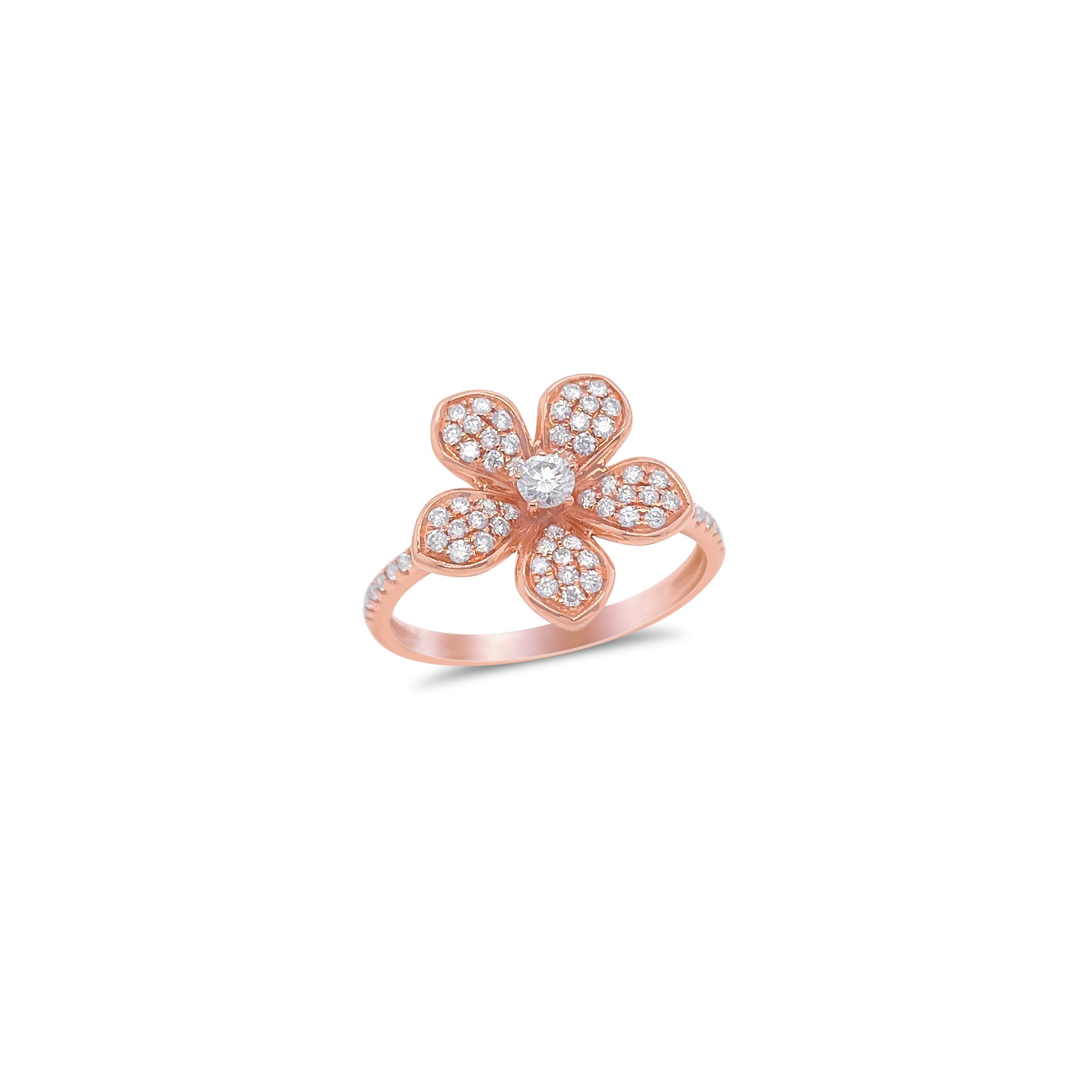Rose Gold Diamond Flower Ring- Online Exclusive sold by Meira T