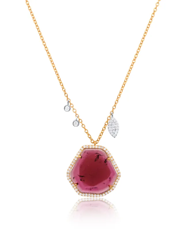 Watermelon Tourmaline Rose Gold Necklace (Online Exclusive) sold by Meira T