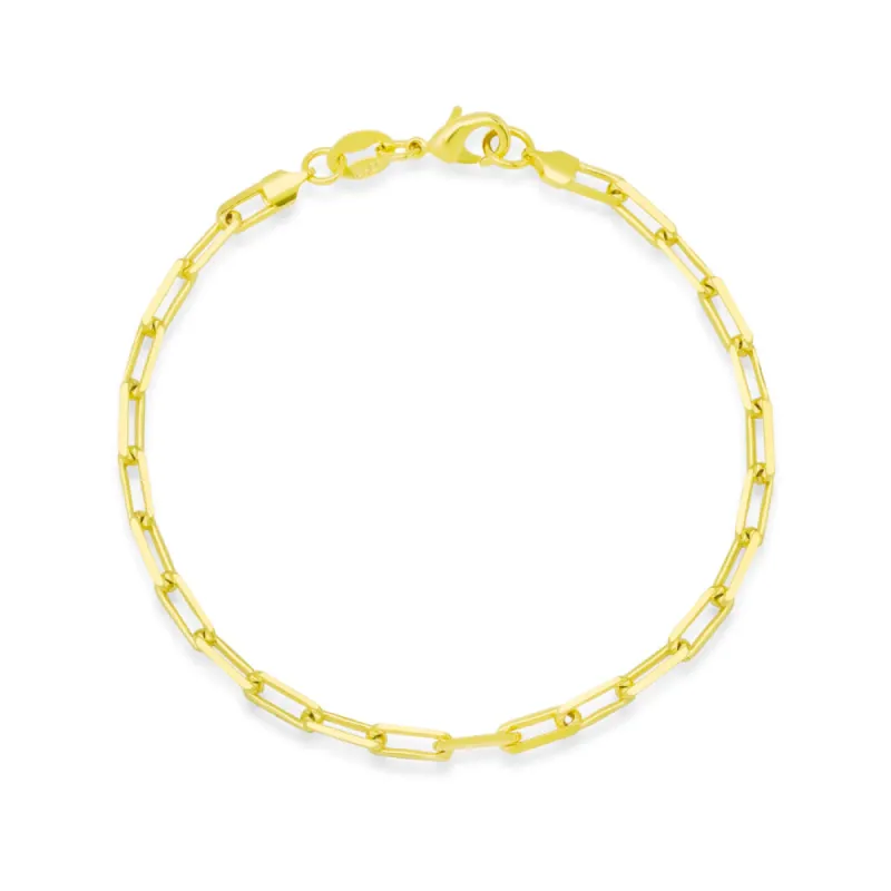14kt Yellow Gold 5mm Paperclip Bracelet Chain 7 inches sold by Meira T