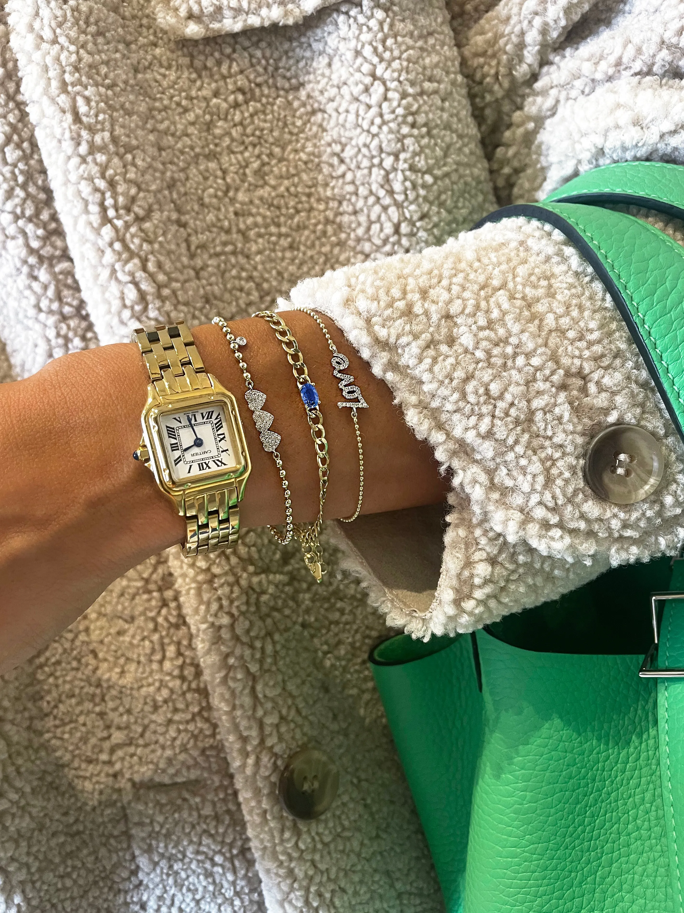 Blue Sapphire Cuban Link Bracelet | September Birthstone sold by Meira T product image thumbnail 3