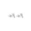 14 Kt White Gold Flower Stud with Dangling Bezel Diamond .10 Cts sold by Meira T