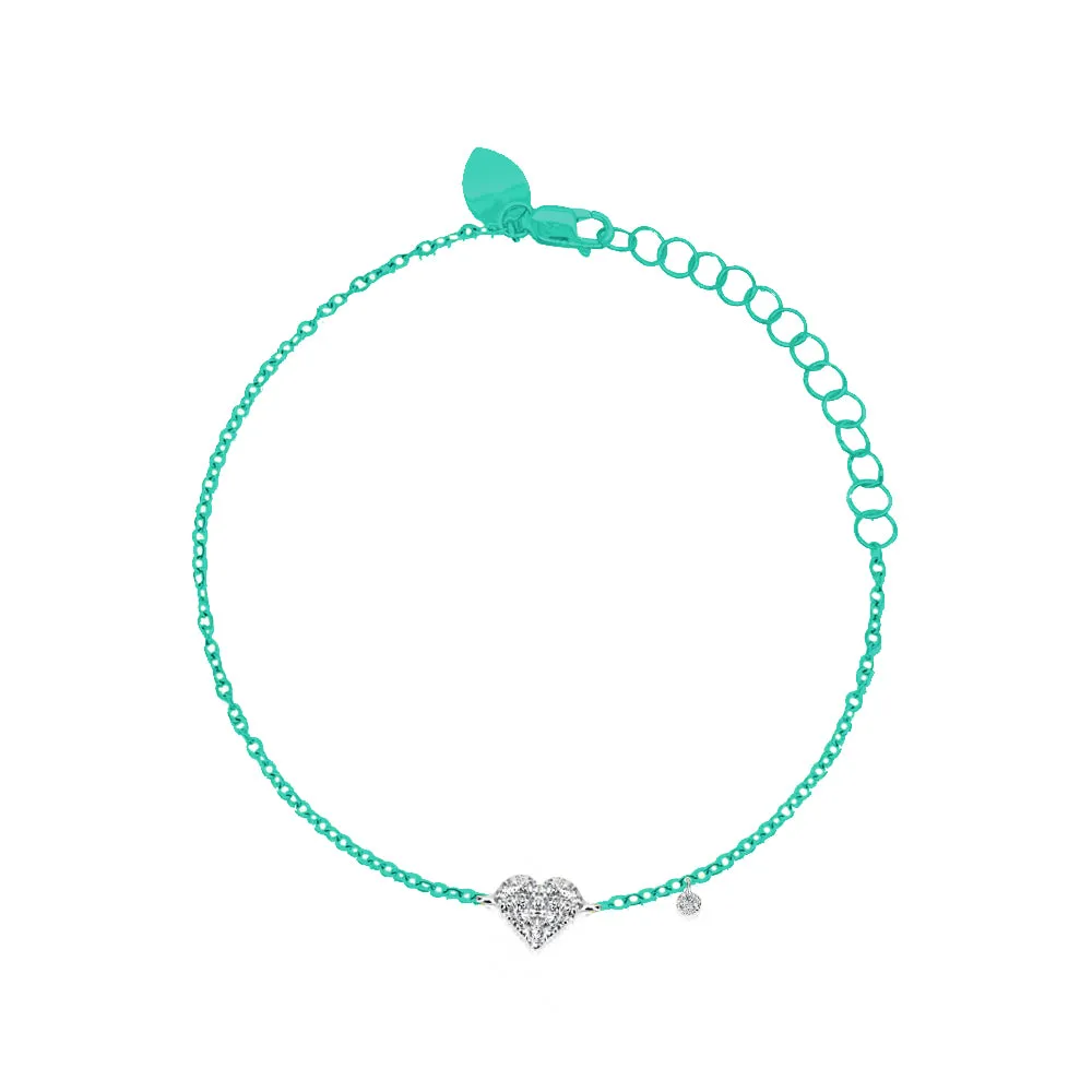 Mermaid Blue Heart Diamond Bracelet sold by Meira T