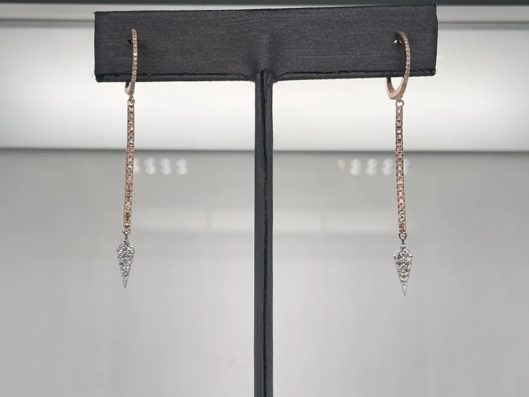 Rose Gold diamond dagger earring sold by Meira T