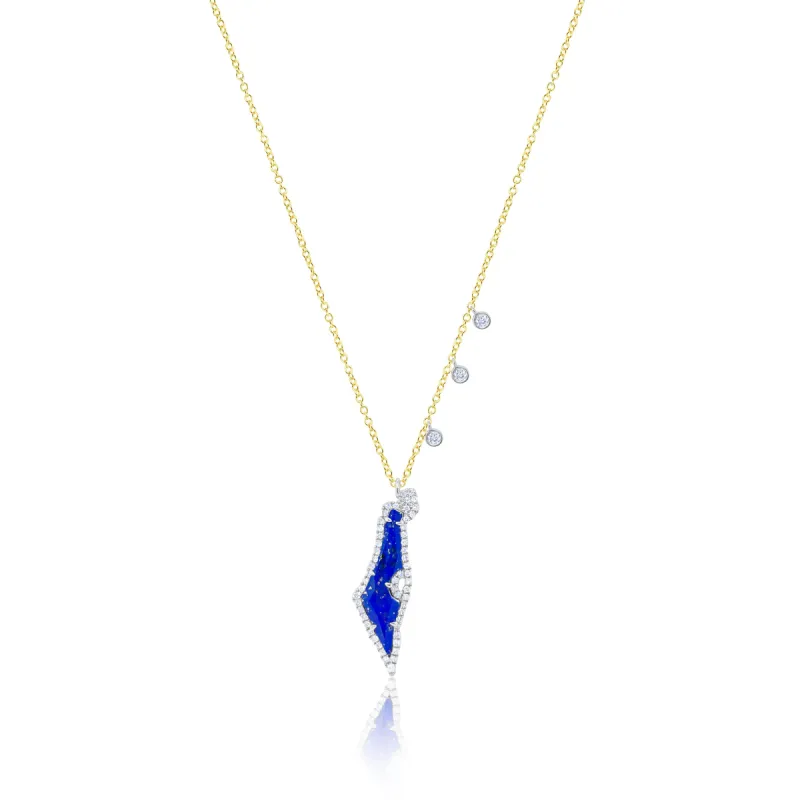 Yellow Gold Lapis Israel Necklace sold by Meira T