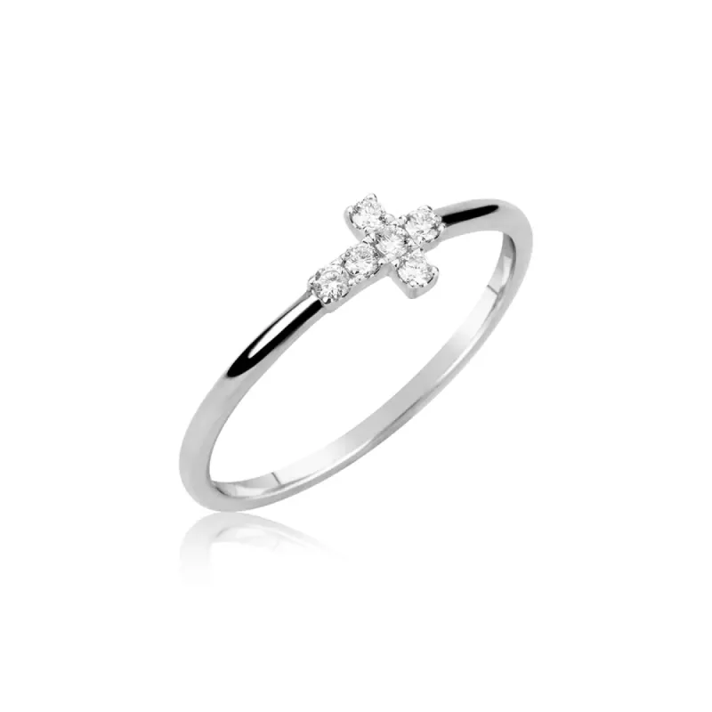 Dainty Diamond Cross Ring sold by Meira T