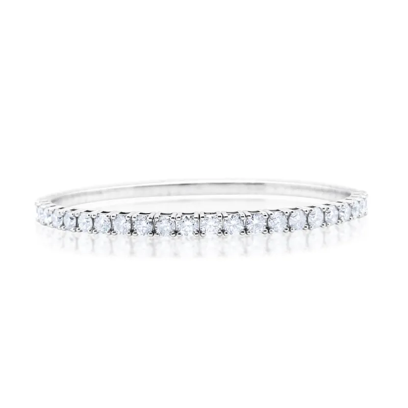 White Gold Diamond Tennis Bangle sold by Meira T