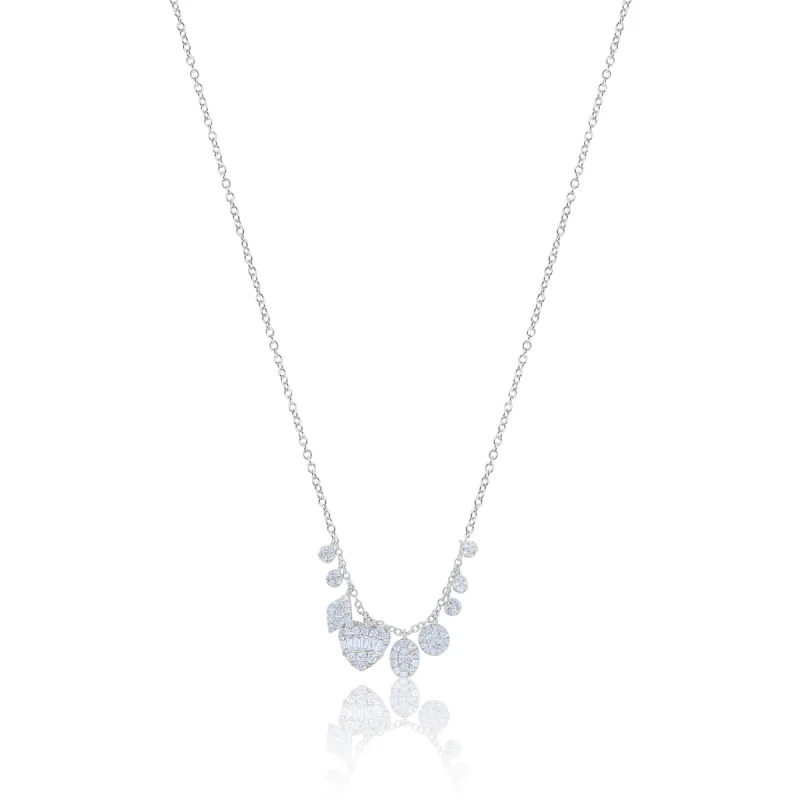 White Gold Illusion Heart Necklace- ONLINE EXCLUSIVE sold by Meira T