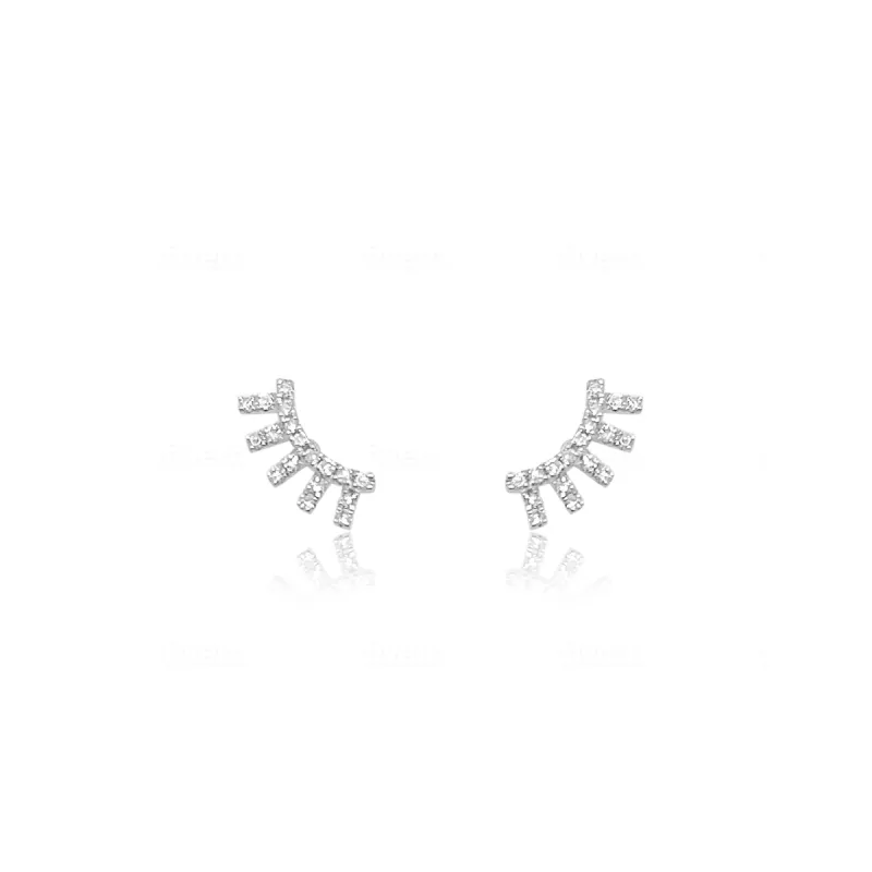 White Gold Diamond Fringe Studs sold by Meira T