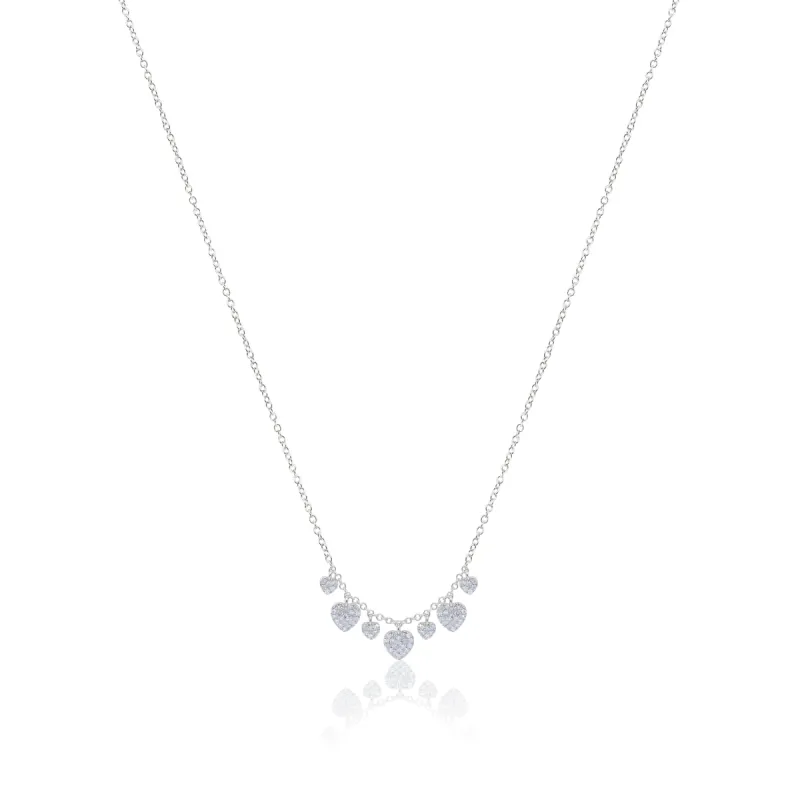White Gold Diamond Hearts Necklace sold by Meira T