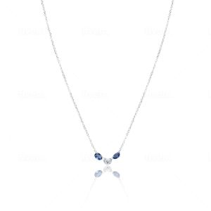 Drilled Diamond Heart and Sapphire Necklace sold by Meira T