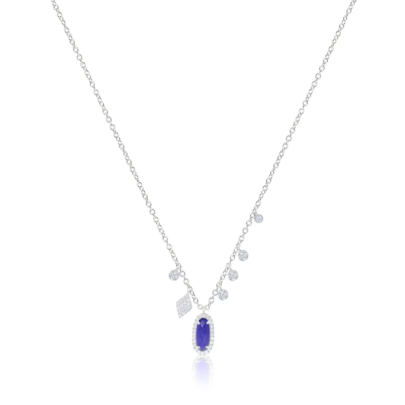 Dainty Blue Sapphire Signature Necklace sold by Meira T
