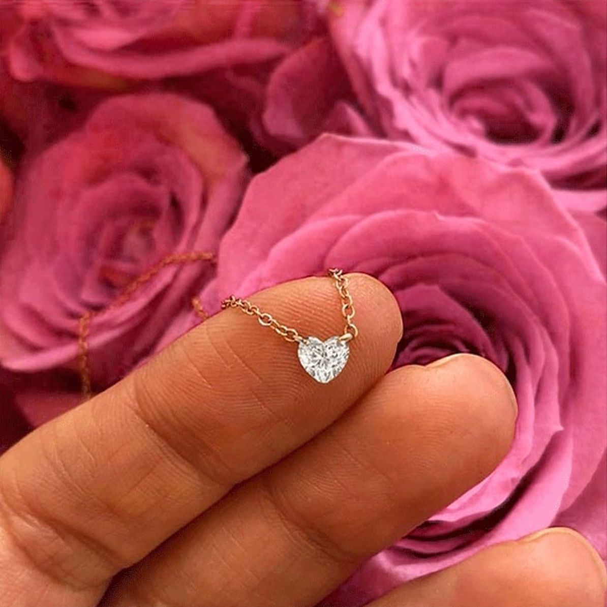 Rose Gold Drilled Heart Diamond sold by Meira T product image thumbnail 2