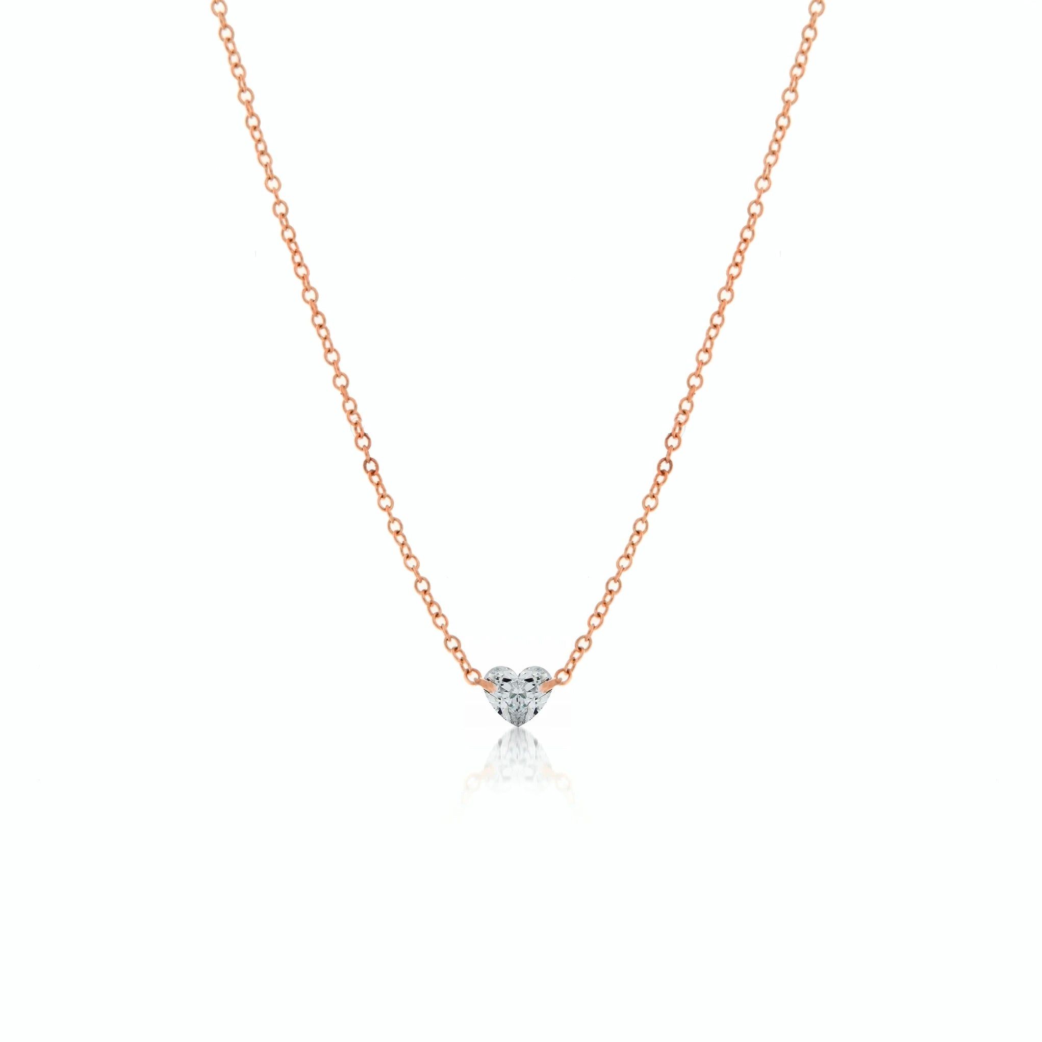 Rose Gold Drilled Heart Diamond sold by Meira T