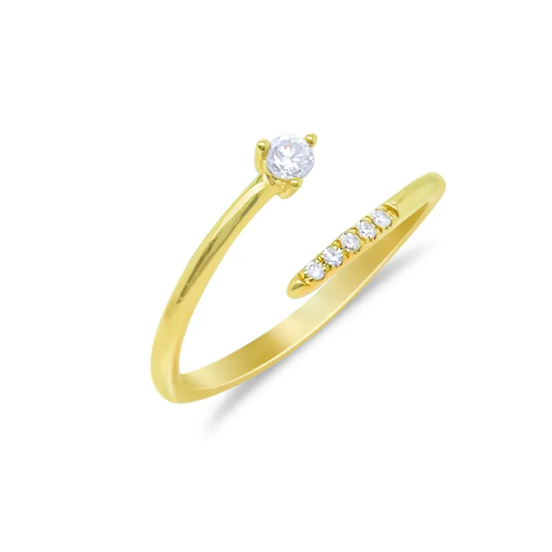 Open Yellow Gold and Diamond Swirl Ring | The Drop 17 sold by Meira T