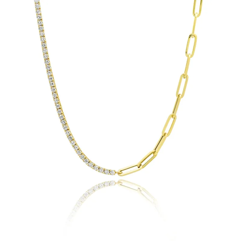Half and Half Diamond Necklace sold by Meira T