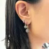 White Gold Rough Diamond Hoop Earring Half Pair sold by Meira T