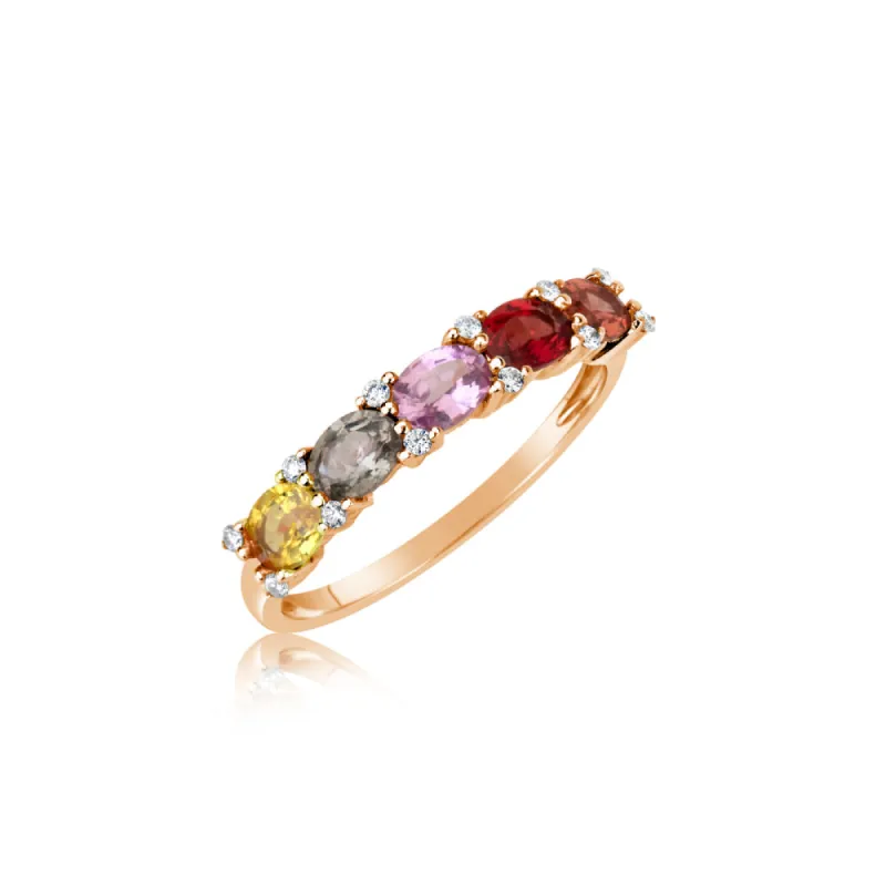 Pink Gold Multicolor Ring sold by Meira T