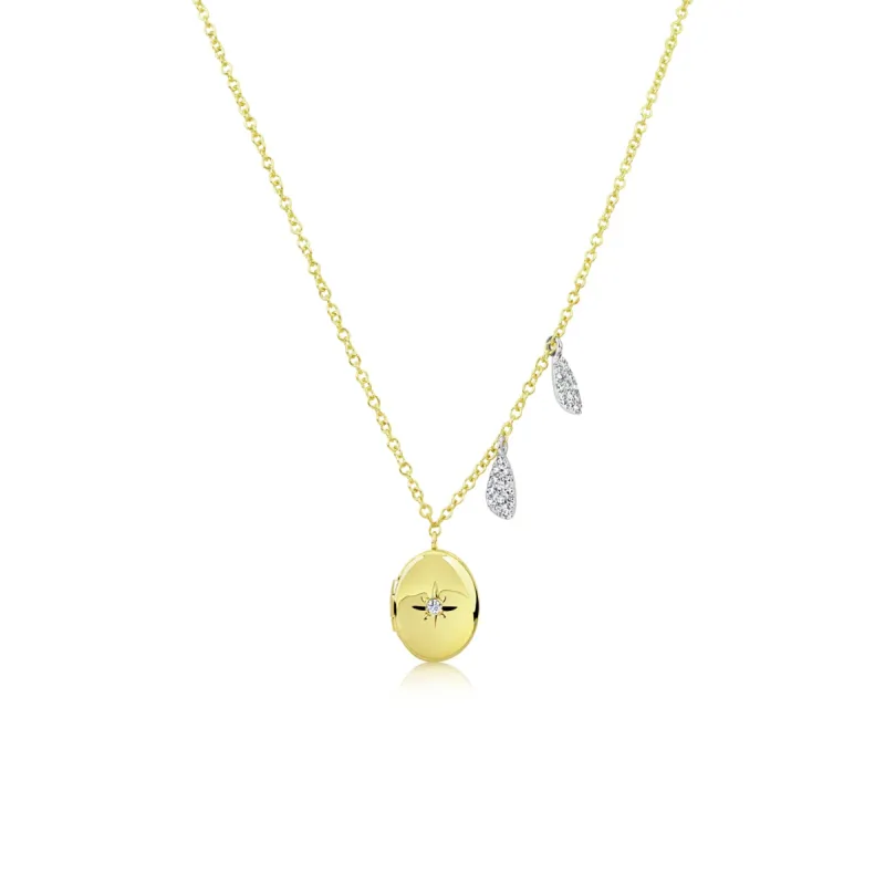 Yellow Gold and Diamond Locket sold by Meira T