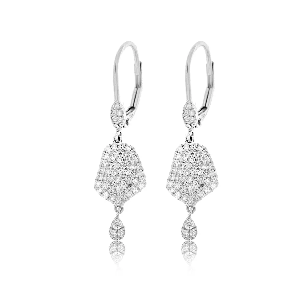 White Gold Diamond Drop Earrings sold by Meira T