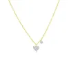 Dainty Pave Heart Necklace with Diamond Charm sold by Meira T