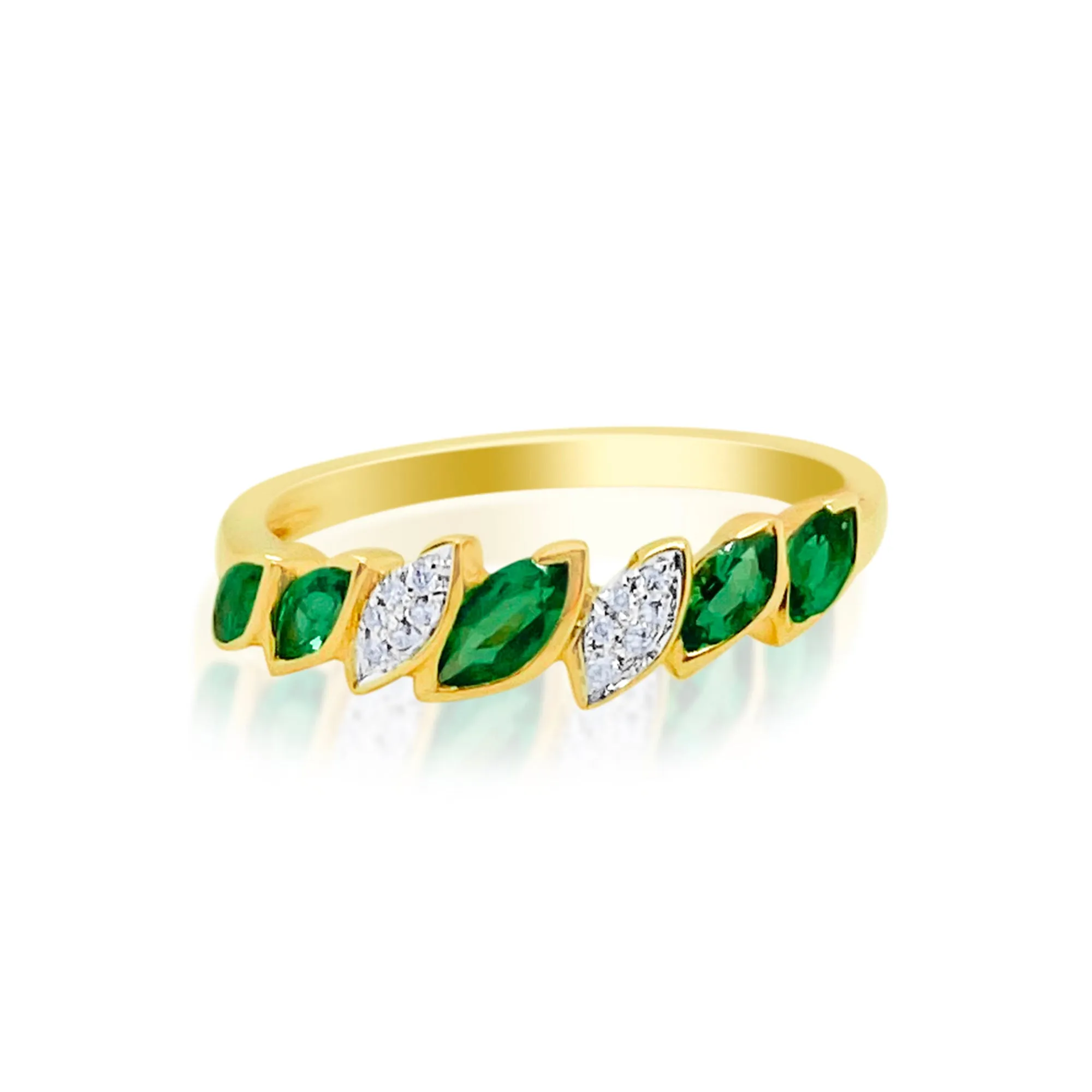Size 6.5 Yellow Gold Diamond Emerald Ring sold by Meira T