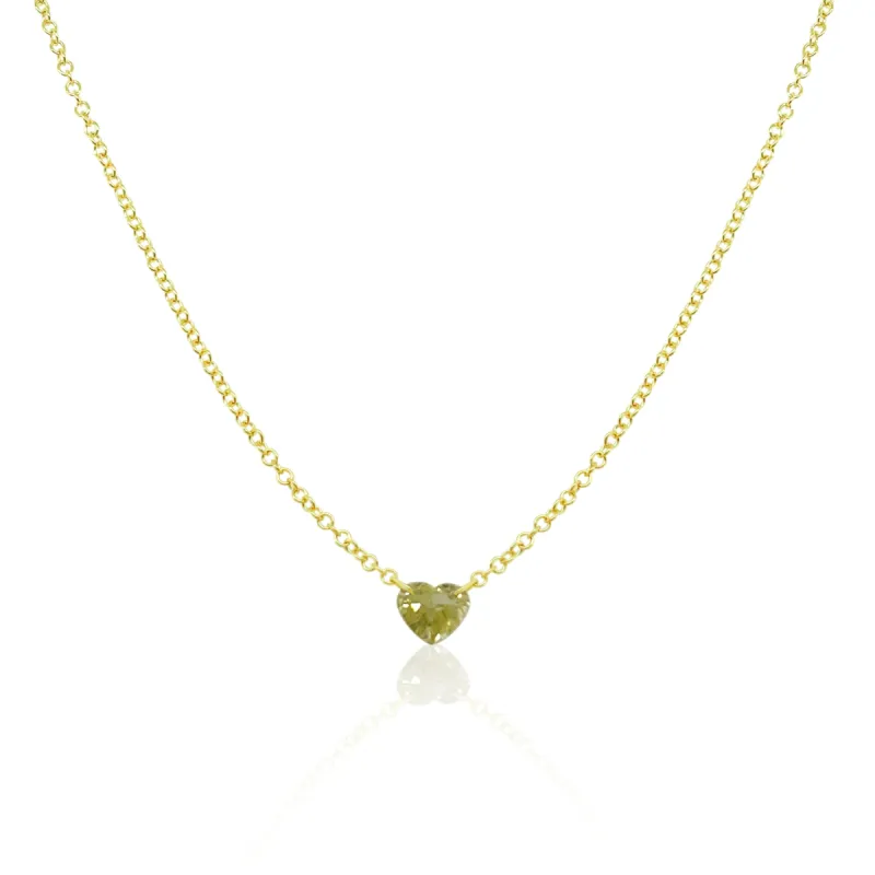 Yellow Gold Yellow Diamond Heart Necklace sold by Meira T