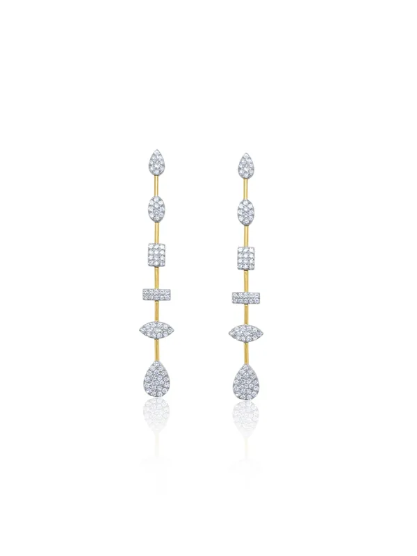 14 Kt Yellow Gold And .61 Ct Diamond Geometric Earrings sold by Meira T