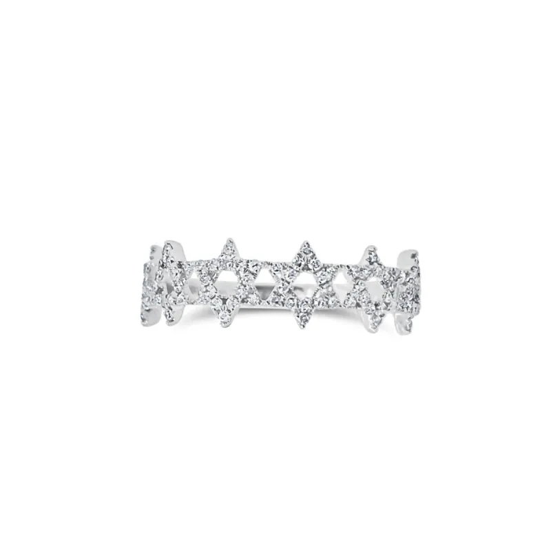 White Gold Diamond Star of David Ring sold by Meira T