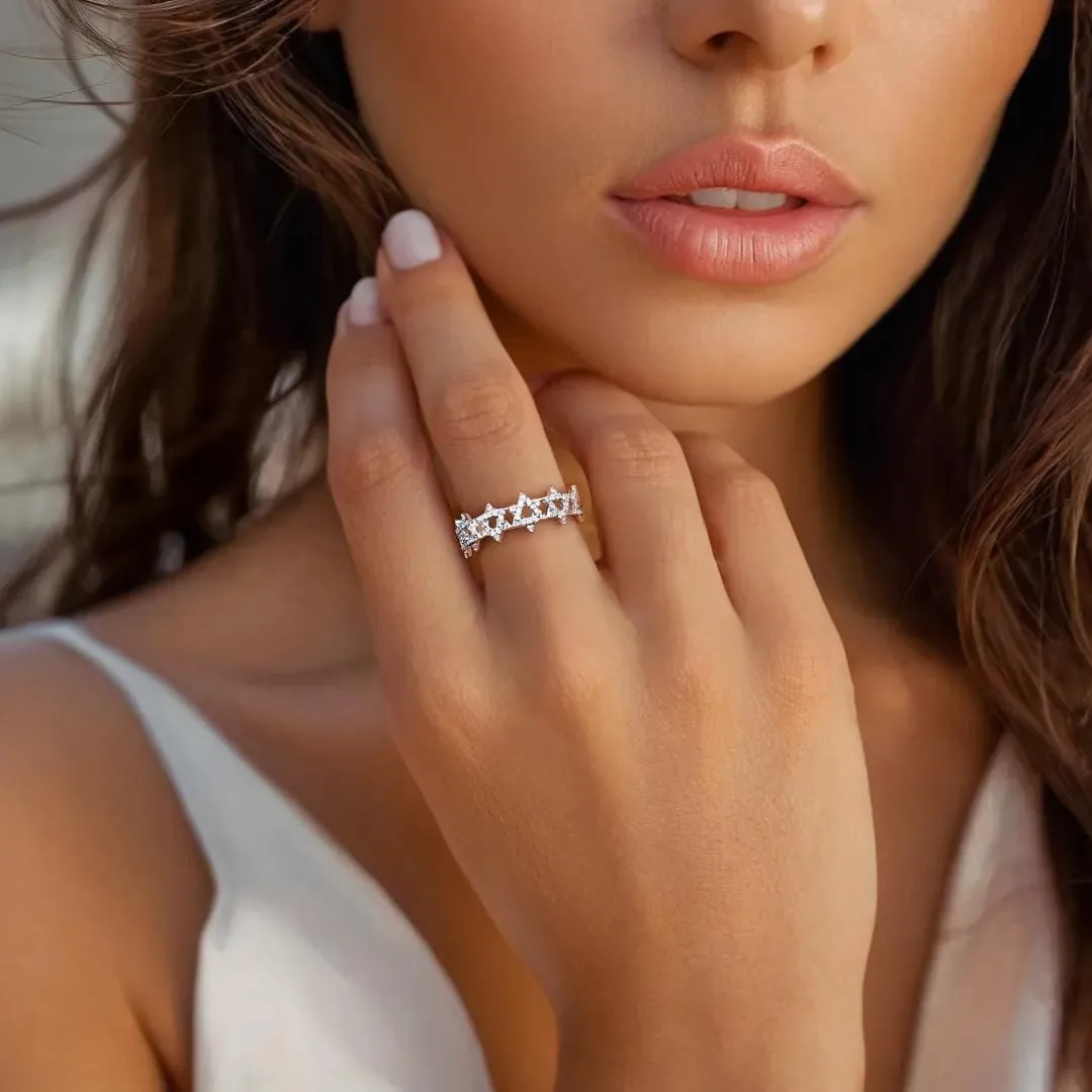 White Gold Diamond Star of David Ring sold by Meira T product image thumbnail 2