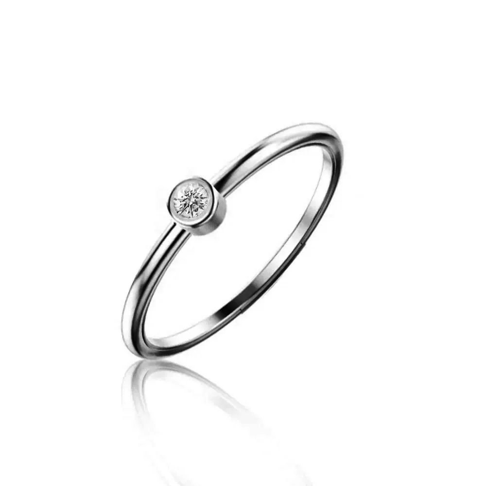 Bezel Set Black Rhodium Diamond Ring (online exclusive) sold by Meira T