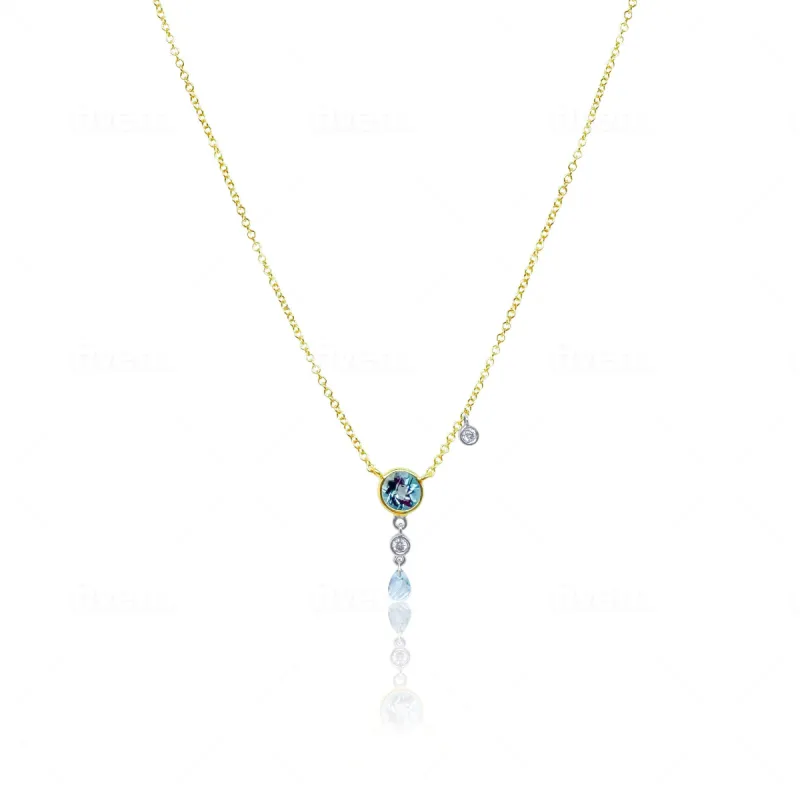 Blue Topaz Dangling Necklace sold by Meira T